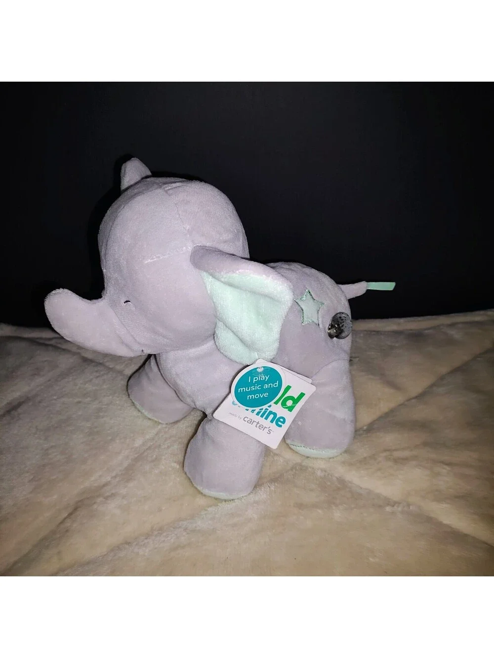 Carters Child of Mine Musical Moving Plush Toy Elephant Pink Twinkle Little Star